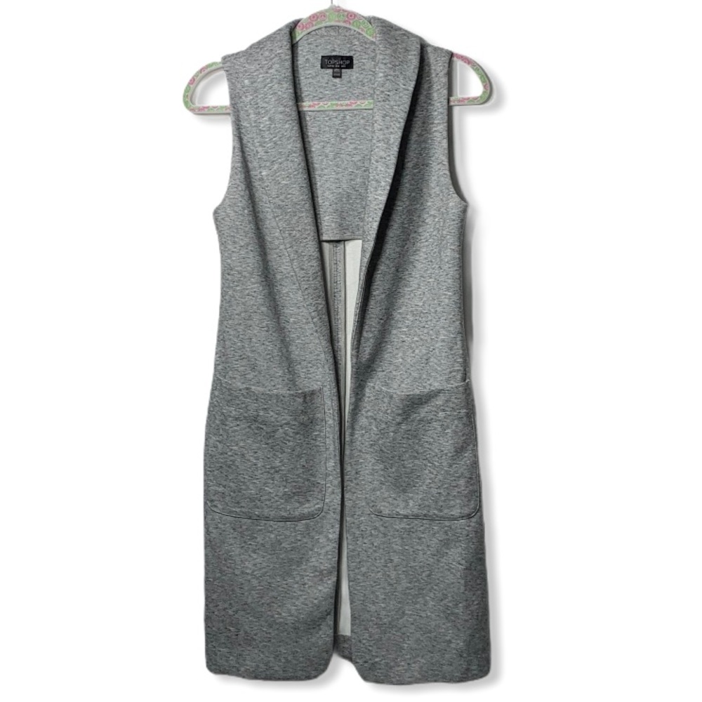 Topshop Mid length sleeveless open front Blazer